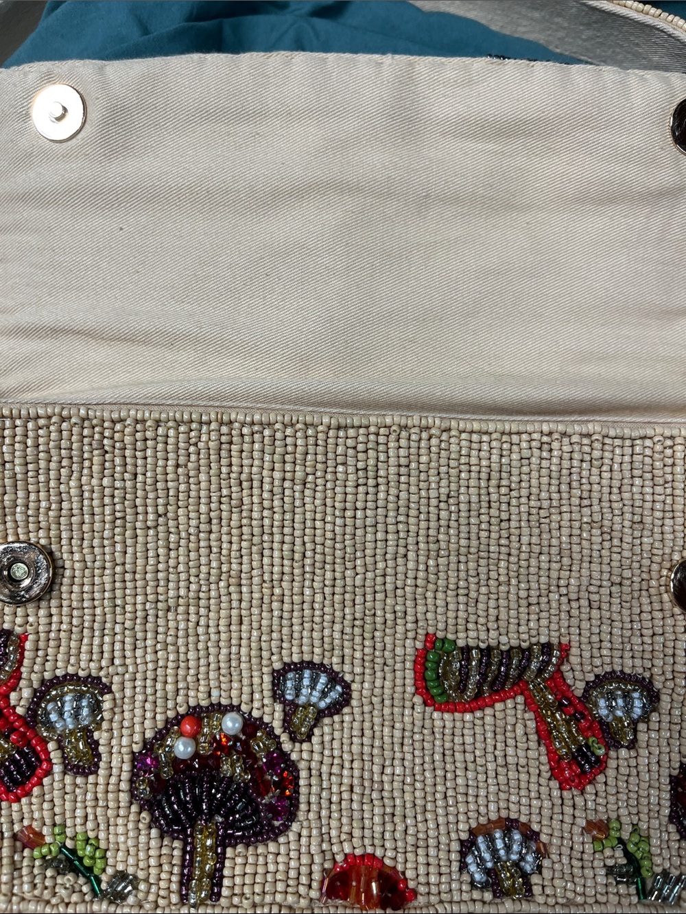 Anthropologie Fiona Mushroom Bag Purse New Condition Beaded - Picture 5 of 6